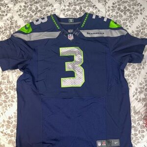 XXL NFL Seahawks Navy and Lime Jersey